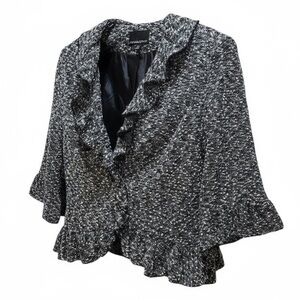 Cynthia Rowley Ruffled Tweed Crop Blazer